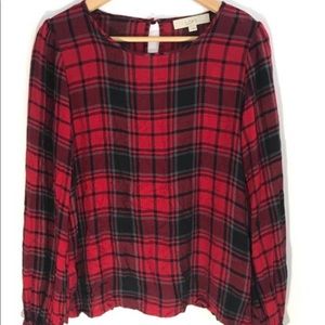 NWOT Ann Taylor plaid blouse